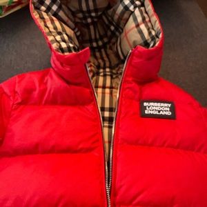 Burberry Reversible Down-filled Puffer Jacket- size 12mo